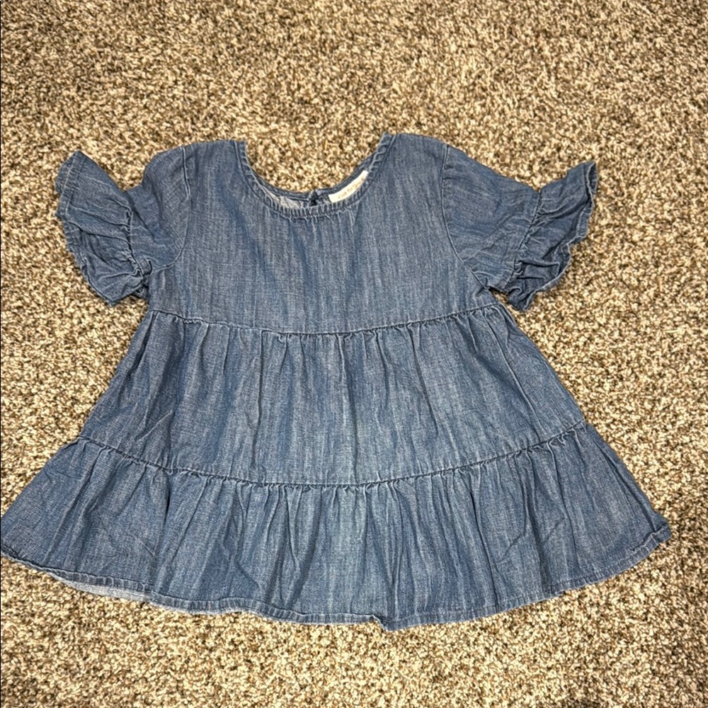 Cat & Jack Blue Denim Ruffle Top